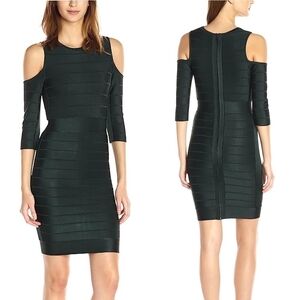 French Connection Spotlight Story Knits Pine Forest Green Bodycon Dress 8 NWT